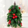 KX4B Christmas Tree Ornaments Small Decorative Small False Tree with Base Party Supplies for Home Holiday Desktop Decoration