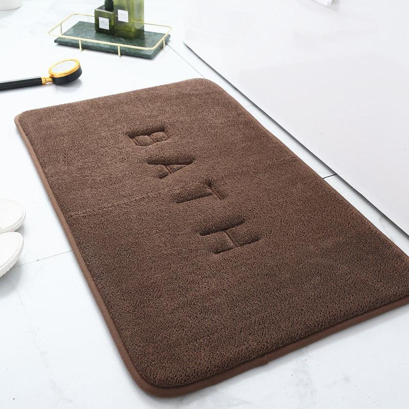 Antislipmat Faux Kasjmier Memory Foam Tapijt Koraalfleece Super Absorberende Vloermat Keuken Woonkamer Badkamer 400MMx600MM bruin