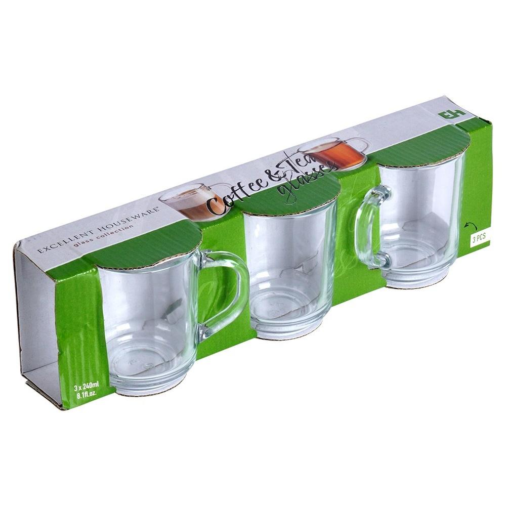 Coffee and tea glasses 230 ml 3 pcs.