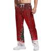Men's Christmas Print Casual Pants, Loose Fit Straight Leg Trousers with Elastic Waist and Pockets for Holiday Party and Everyday Wear