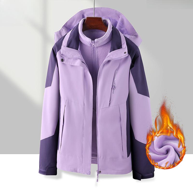 Jacket Men's and Women's Two-piece Set, Liner Fleece Thickened Overalls