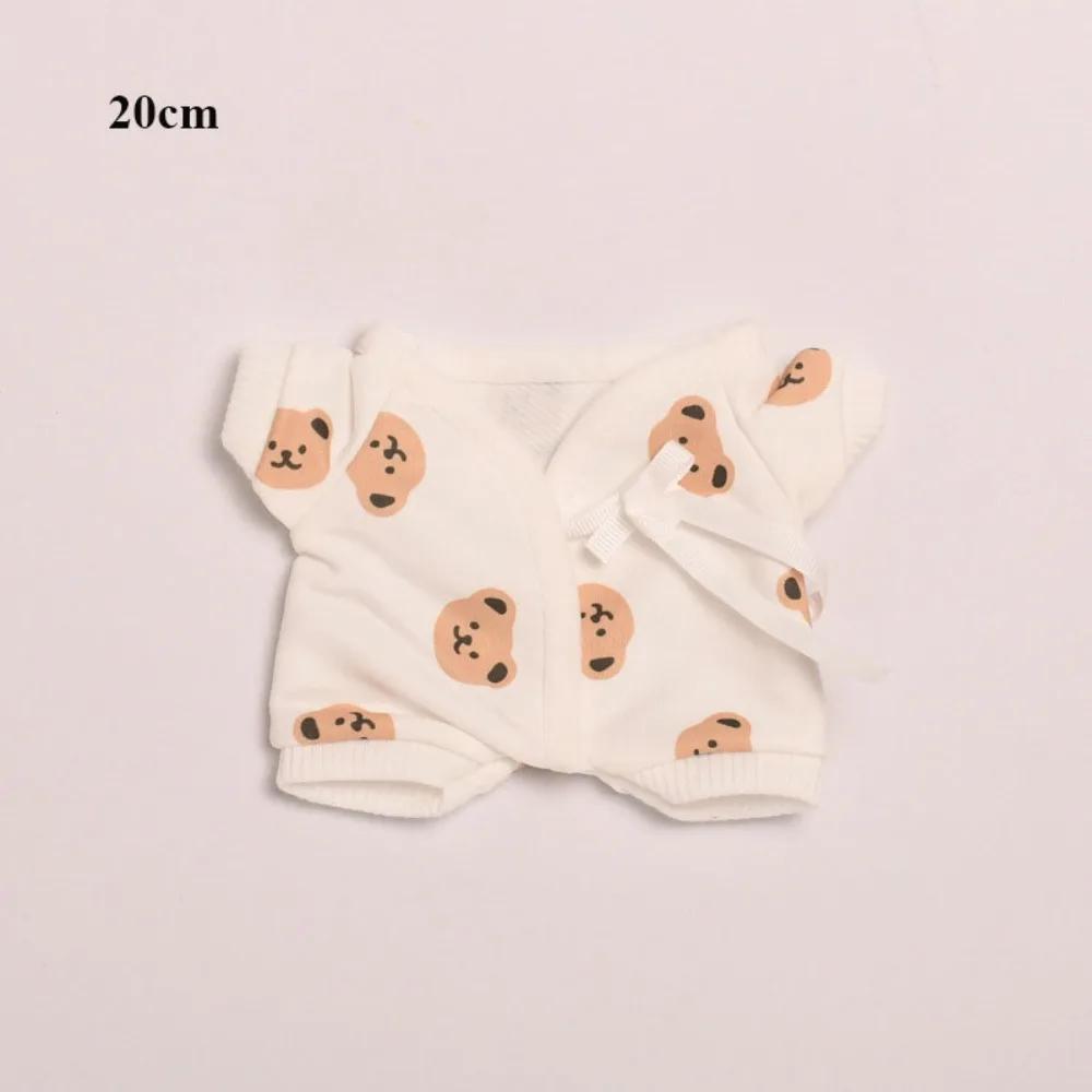 New 15cm/20cm Cotton Doll Pajamas With Eye Mask Cartoon Doll Sleep Clothes Cute Replament Bathrobe Dolls Acssories