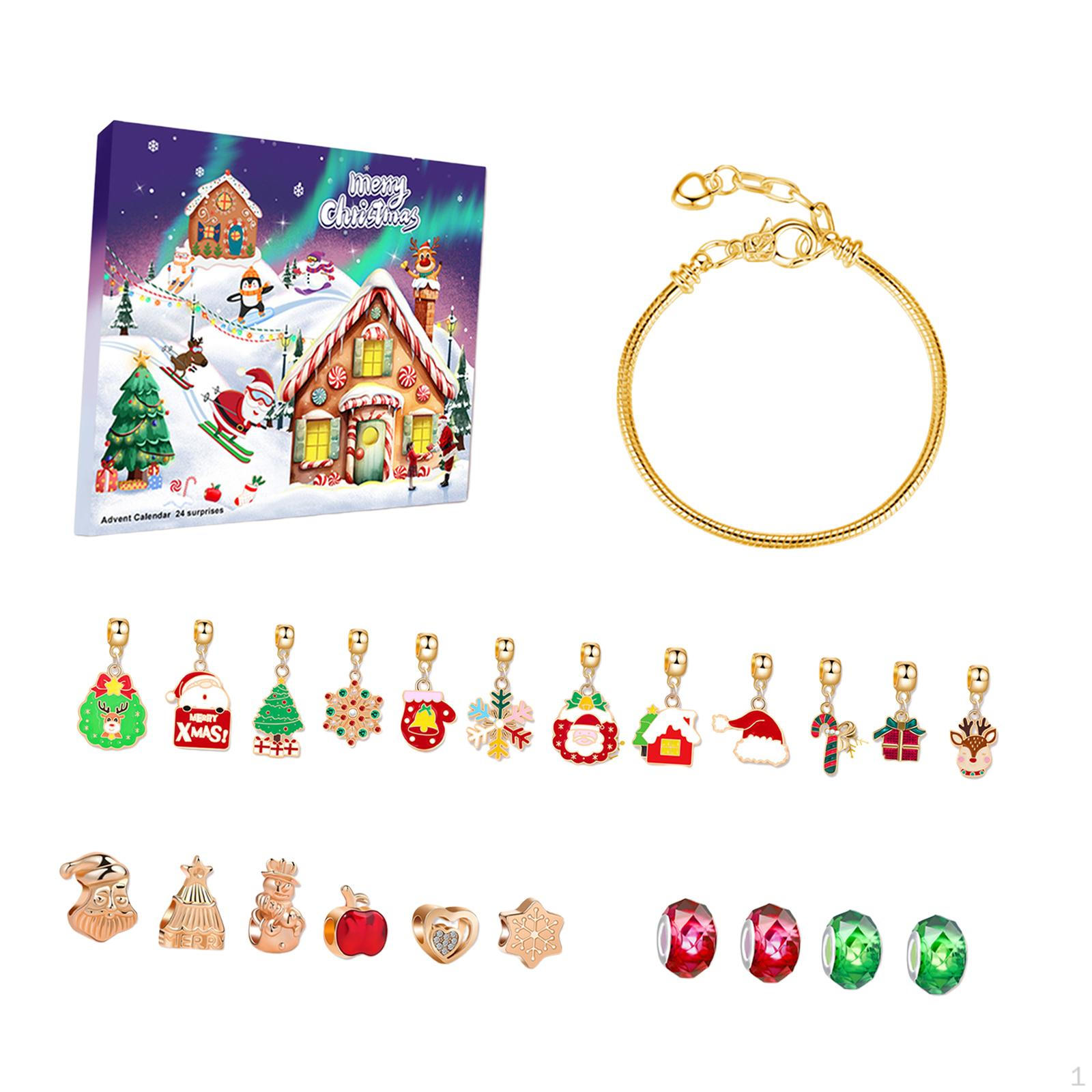 

Рождественский Адвент-календарь Браслет Сюрприз 24 дня Подарок Snow House
