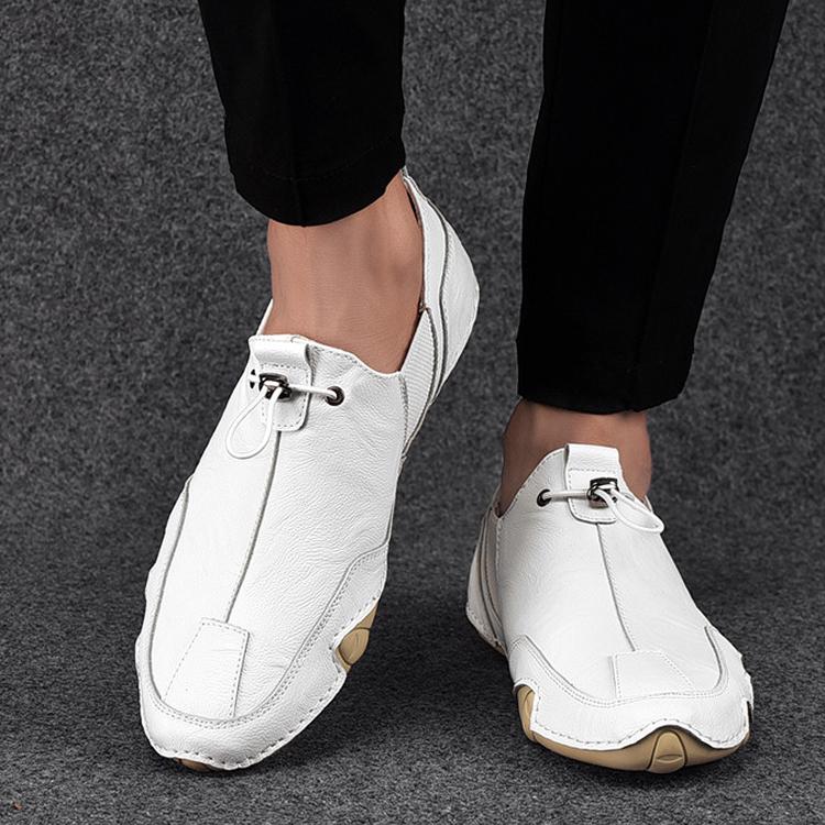 2024 Mens Sneakers Casual Slip On Loafers Outdoor Light Flats Autumn Genuine Leather Shoes Comfortable Solid Color Mens Sneakers