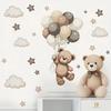 Bear Wall Decals Removable Decor With Balloons Stars & Clouds For Kids Bedroom Baby Nursery