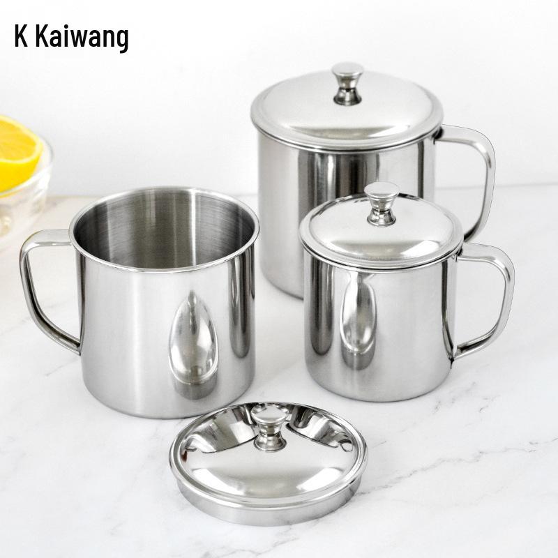 Thickened 304 Stainless Steel Drinking Cup with Lid for Kindergarten Students - Multiple Sizes Available