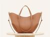 Genuine Polene Women's Large Cowhide Tote with Pleated Design – Shoulder and Underarm Fashion Bag.