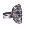 Adjustable Open Ring Men Women Vintage Distressed Face Design Copper Plated Geometric Statement