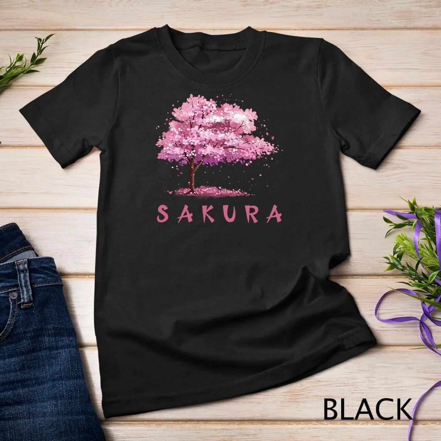 

Vintage Japanese Cherry Blossom Tree Sakura Watercolor Art T shirt XXXXXL чорний