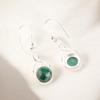 Natural Green Malachite Gemstone 925 Sterling Silver Handmade Dangle Earrings CE-15-27