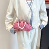 Summer New Pleated Pearl Portable Shoulder Bag Beautiful Light Luxury Trend Temperament Messenger Bag Women's Bag