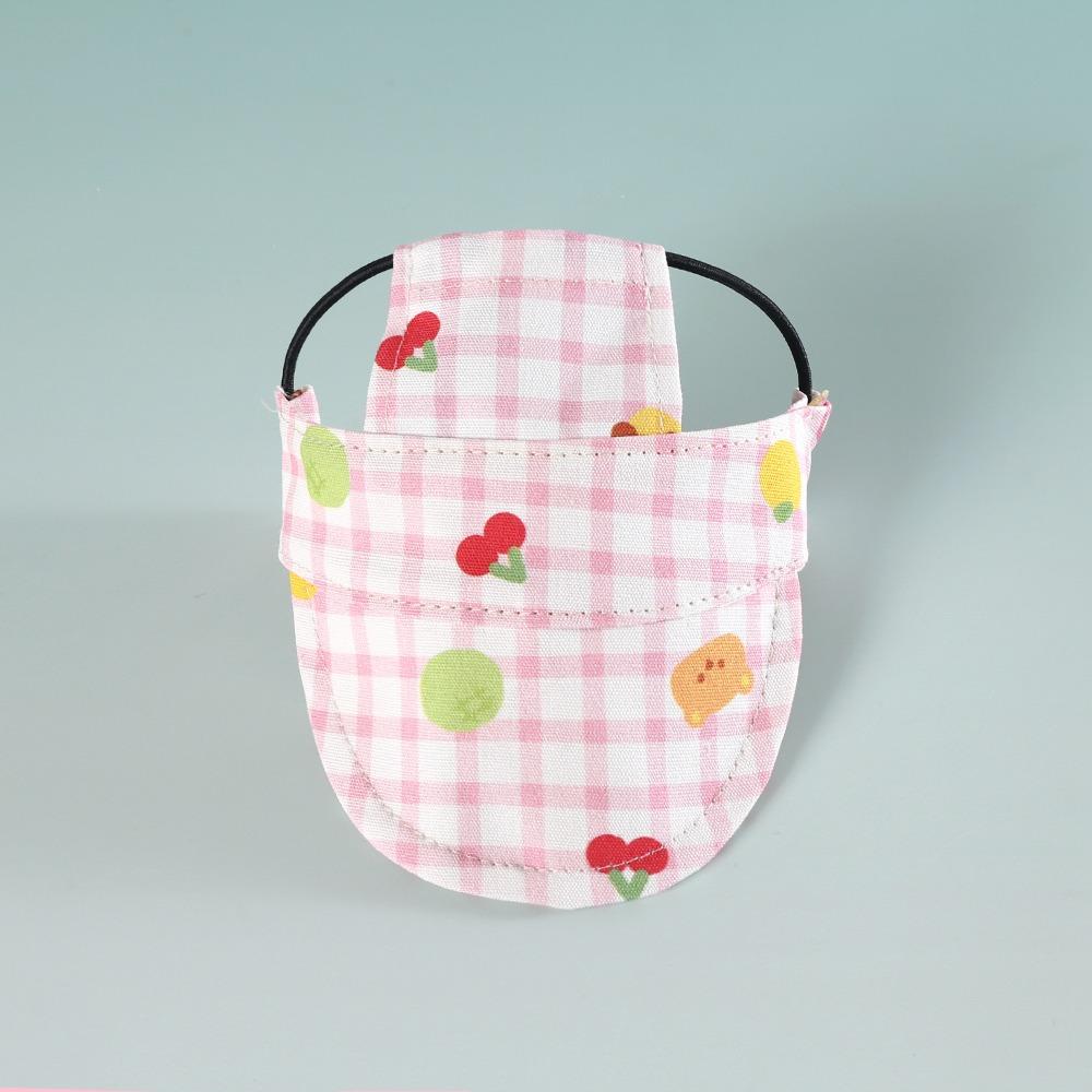 

UV Protection Pet Sunshade Hat Plaid Print Baseball Cap Cartoon Dog Sun Hat Outdoor S рожевий