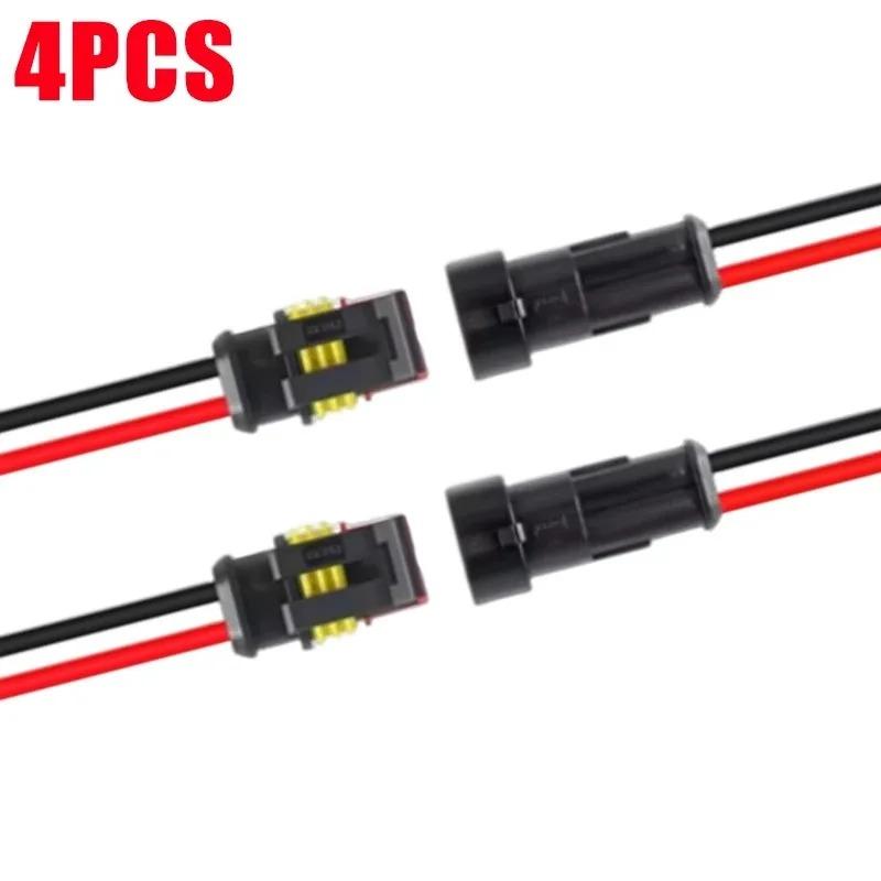 10 Pairs 2Pin Way Wire Harness Waterproof Electrical Auto Connector Male Female Car Plug Connector for Car Motorcycle Truck