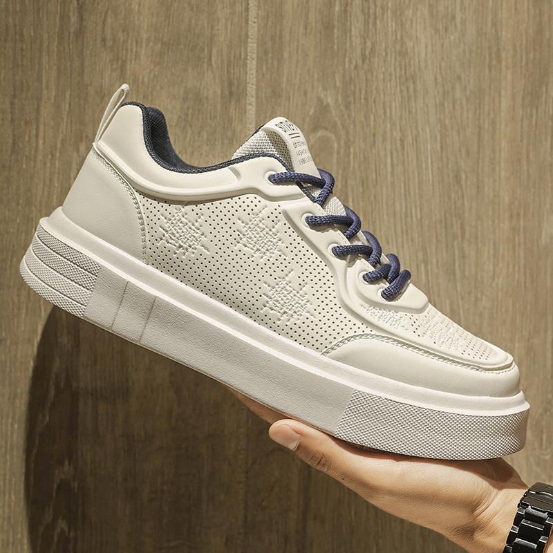 Men's Summer Breathable Anti Slip Sports Casual Board Shoes Men Teenagers Summer Trendy Flat Bottom Fashion Sports White Shoes