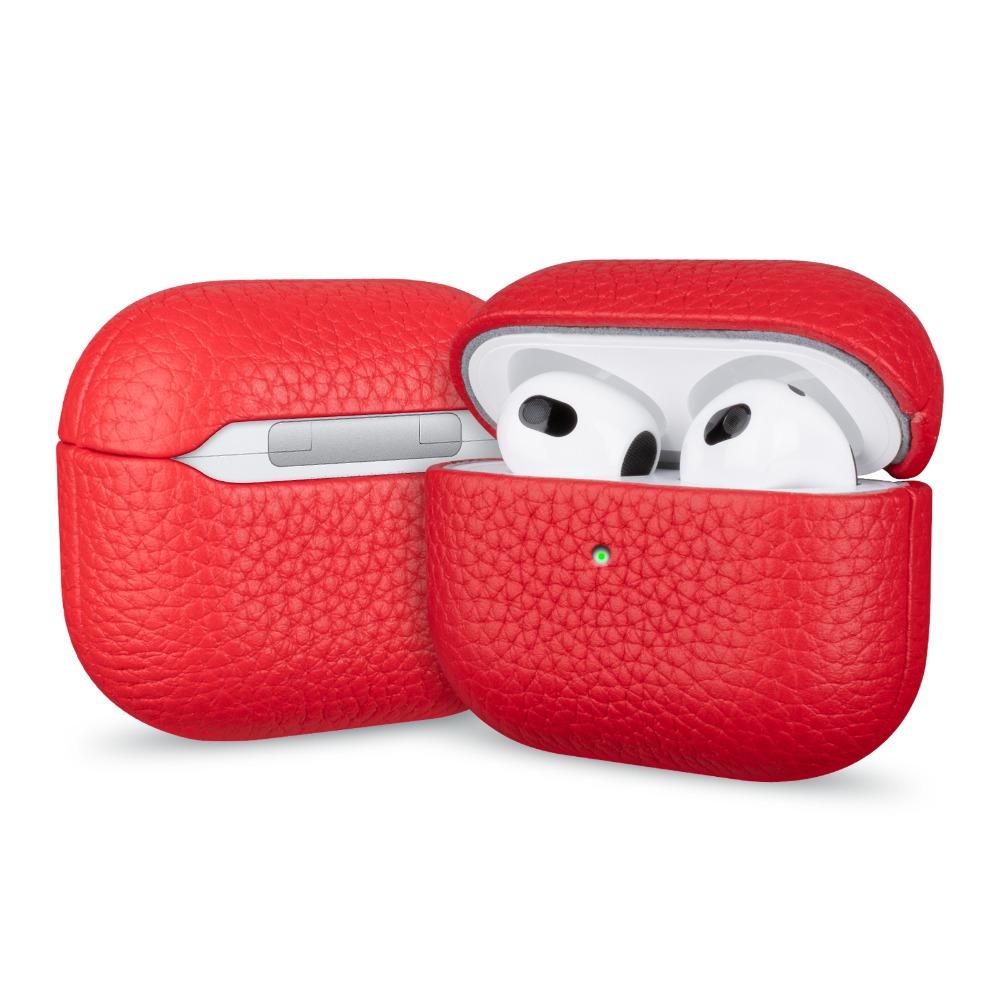 High Quality Lychee Pattern Genuine Leather Earphone Case For Apple AirPods Pro 3 2 AirPods 4 Business Bluetooth Headphone Cover
