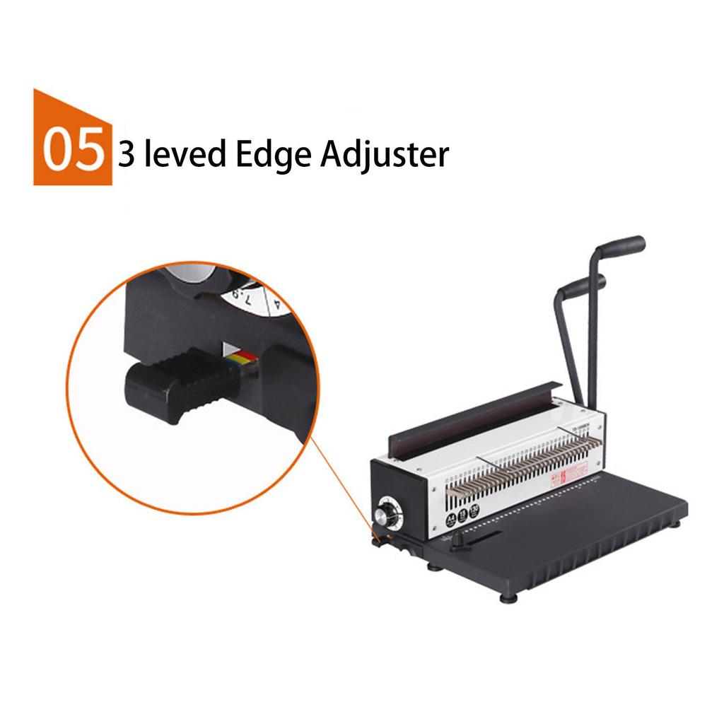 Binding Machine 3:1 Pitch Spiral Binder 34 Holes 2 Coil Punching Machine for A4 A5 Letter Size Square Holes