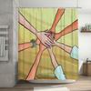 Good Friendship" Hand-in-Hand Shower Curtain – Machine Washable Polyester with Grommets, Heartwarming Bathroom Decor