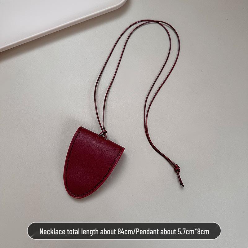 Damen Kunstleder Nackentasche Halskette für Kopfhörer & Brillen mit Schlüsselbein-Kette