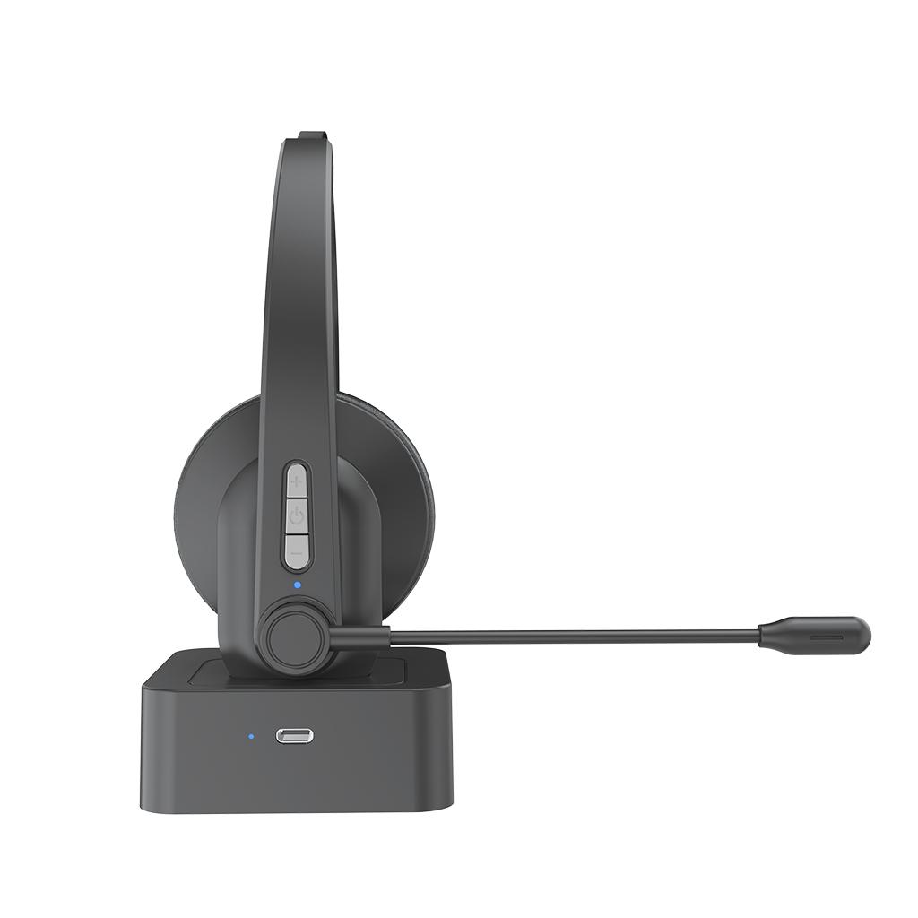 Professional Wireless Headphone with Microphone Charging Base Computer Calling PVC Line Noise Reduction Noise Reduction