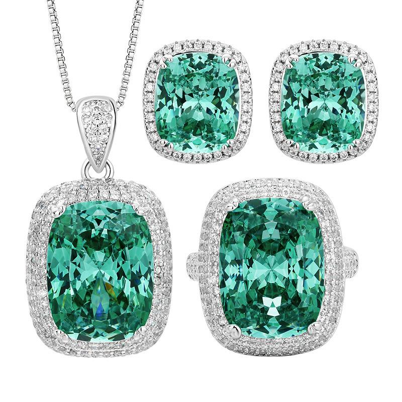 WNFU Women's Jewelry Set, Paraiba Green, Copper
