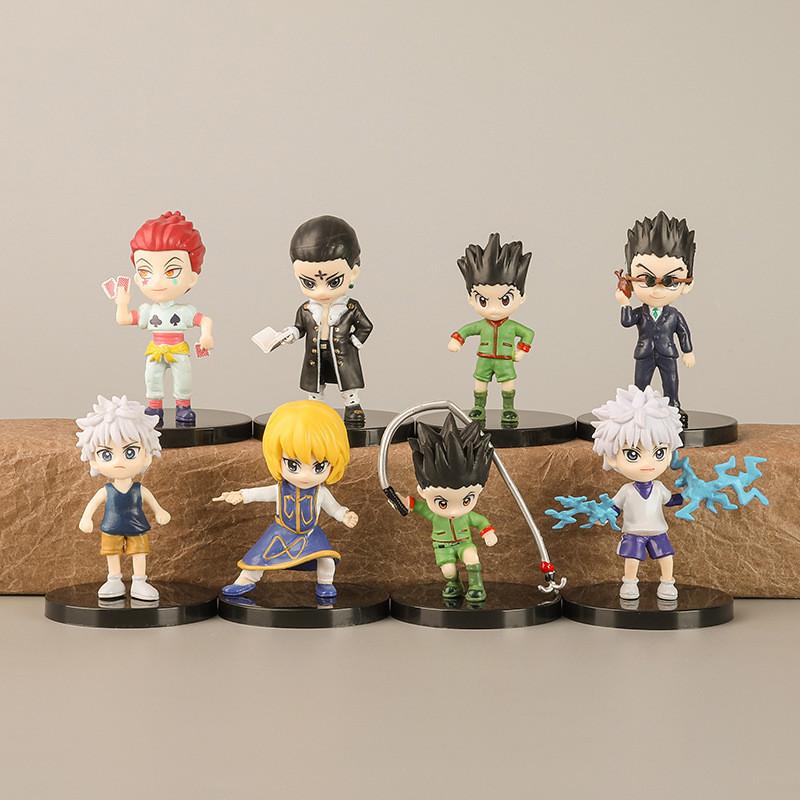 8Pcs Hunter x Hunter GON FREECSS Anime Figure Killua Zoldyck Action Figure Kurapika Figurine Japanese Collectible Model Doll Toy