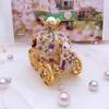 Bunny Pumpkin Carriage Crown Ring Holder Mini Size Metal Enamel Jewelry Box  Wedding Proposal Gift