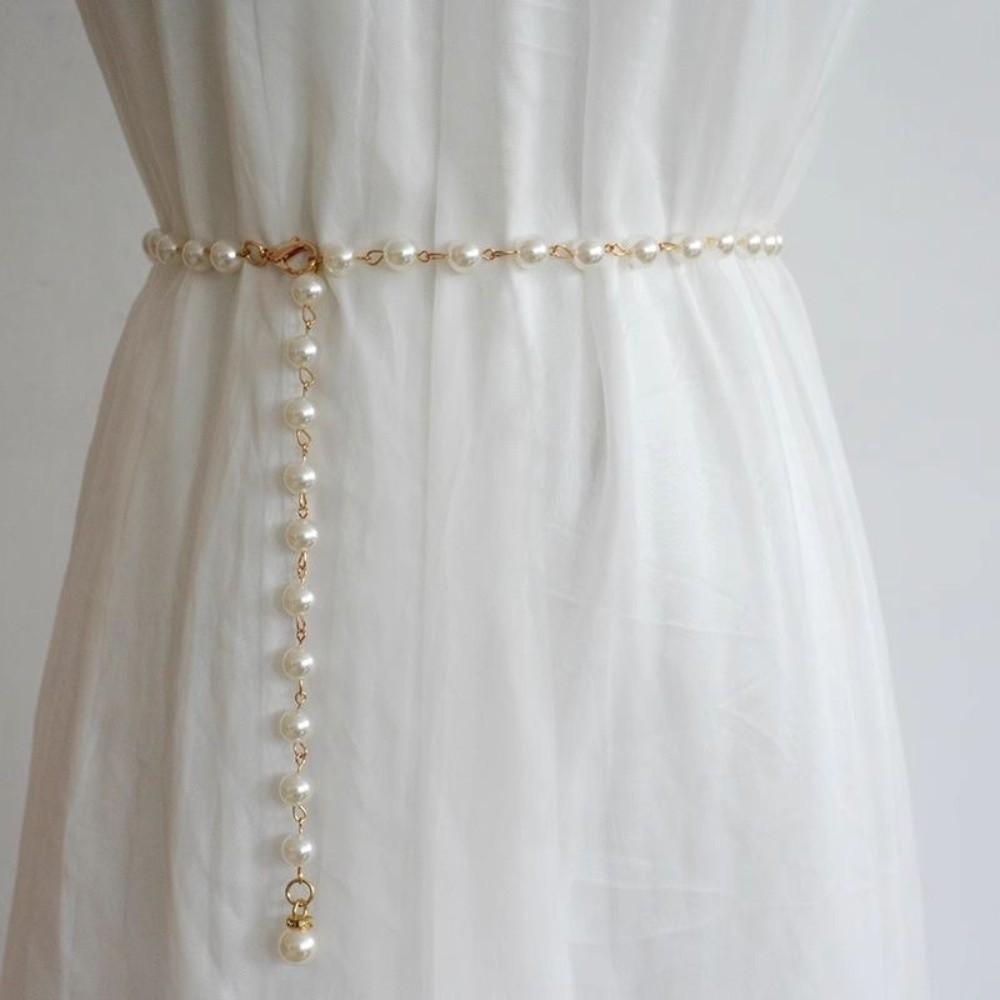 Adjustable Belly Chain Dress Accessory Body Chain Decor Fashion Pearl Waist Chains for Women