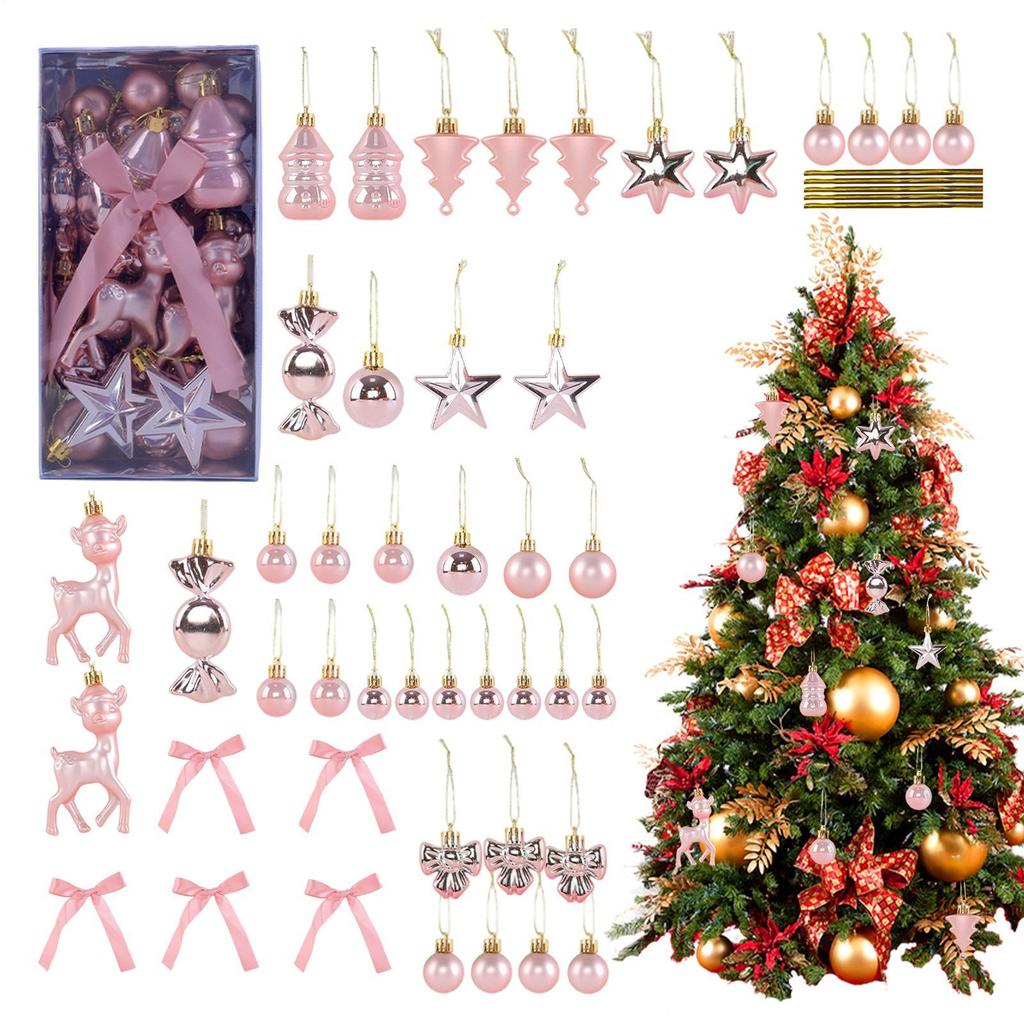 45 Pieces Christmas Ornament Tree Decoration Shatterproof Christmas Ball Decoration Hanging Ornaments For Wedding Window