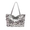 Fashion sequined bag women's 2025 new niche trend bucket shoulder bag commuter versatile large-capacity tote bag