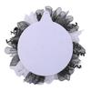 652F Halloween Plastic Wreath for Door House Decorative Wreath Door Decors Halloween Skull Couple Wreath Accessories
