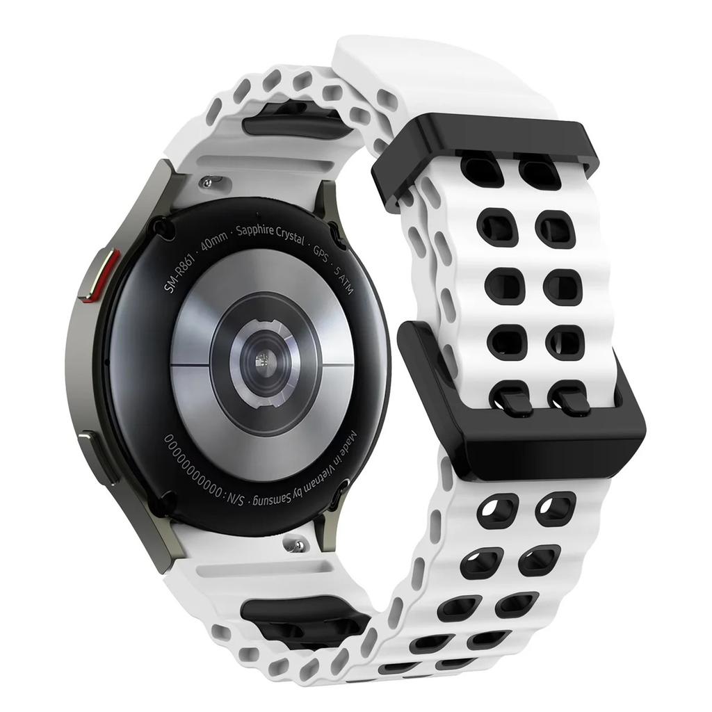 Silikonový řemínek pro Samsung Galaxy Watch 7 6 5 44mm 40mm Sportovní prodyšný náhradní náramek hodinky 4 6 classic 47mm 46mm 43mm