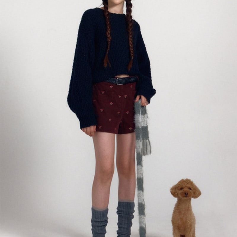 DANCING GRANDMA SOFT STRIPE MUFFLER : FOG gray