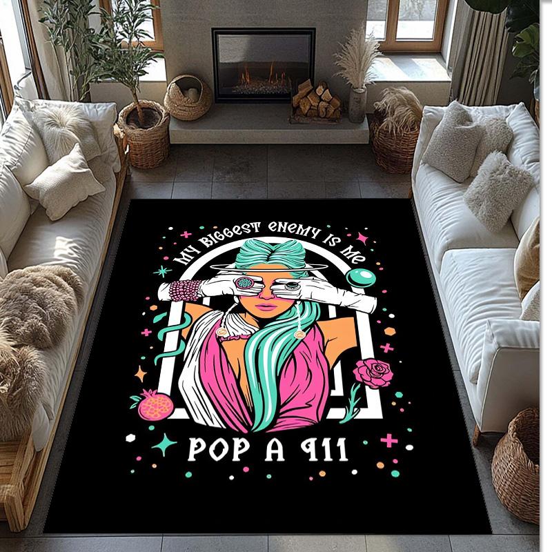 Soft Crystal Velvet Floor Rug,Lady Gaga Anti Slip Decorative Carpet, Plush Area Mat For Indoor Home Decoration