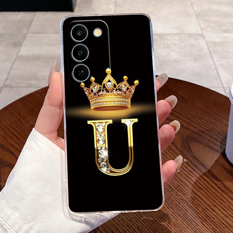 Case For Realme C83 5G/P4 Lite 5G Transparent TPU Silicone Shockproof Soft Casing Beautiful Crown Letters Pattern Couple Shell