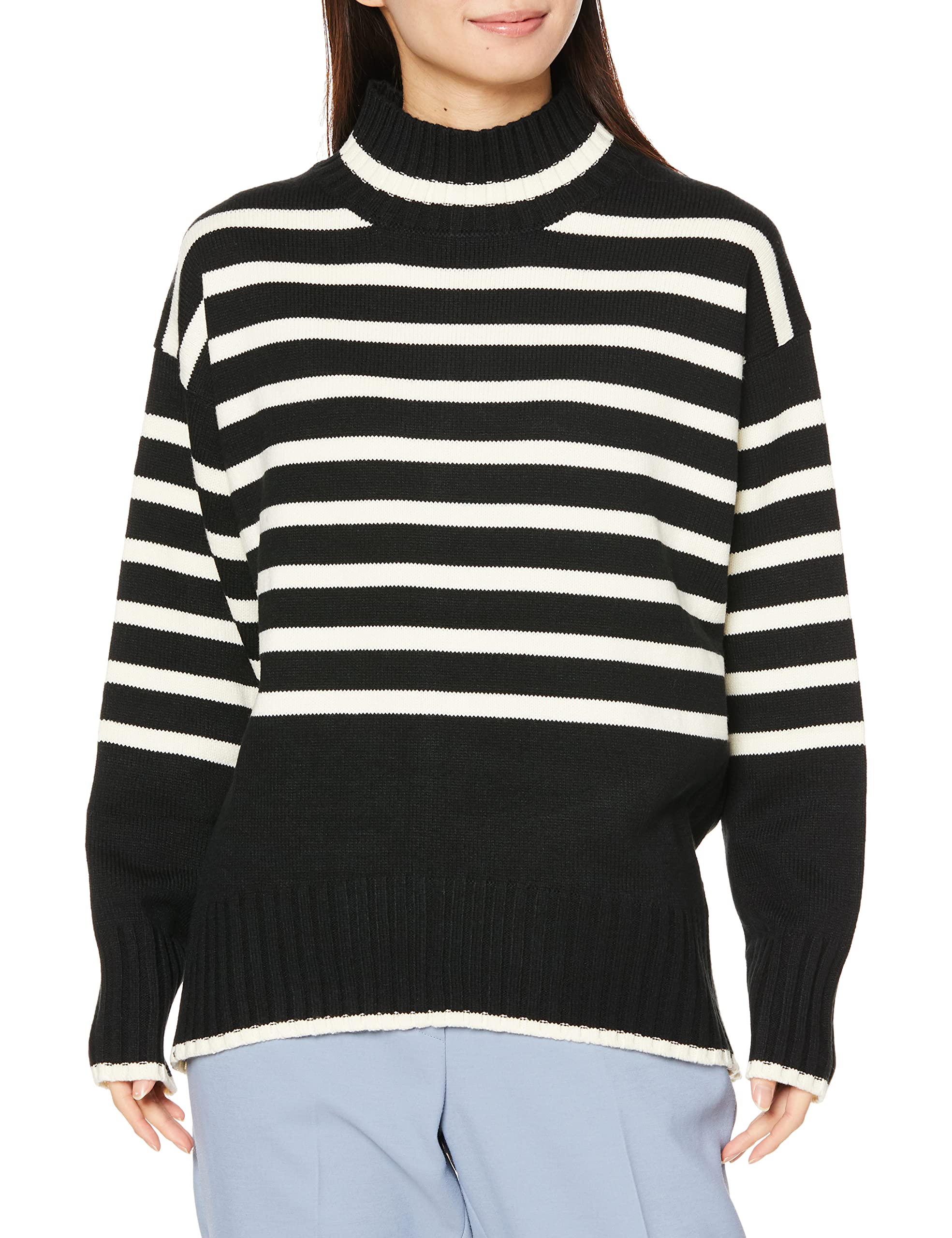 

Border Solid Back Slit Knit BVM32210 Black Size S [BIS] & [Sustainable] Women s (02)