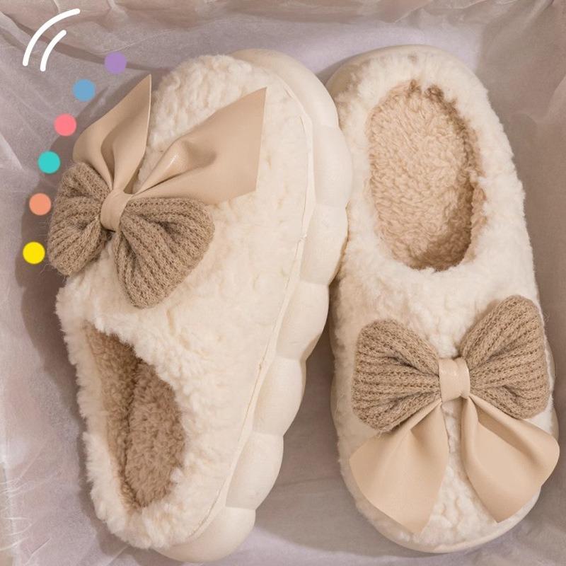 Fashion cotton slippers women's autumn and winter home indoor warm non-slip plush slippers women's new models