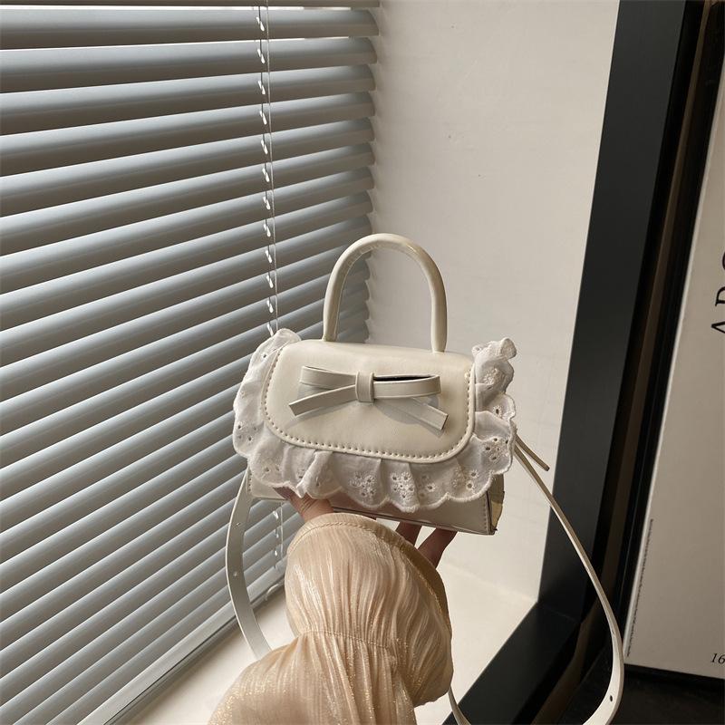 

Lace handbag bag women s new fresh and sweet shoulder messenger bag fashion casual small square bag белый