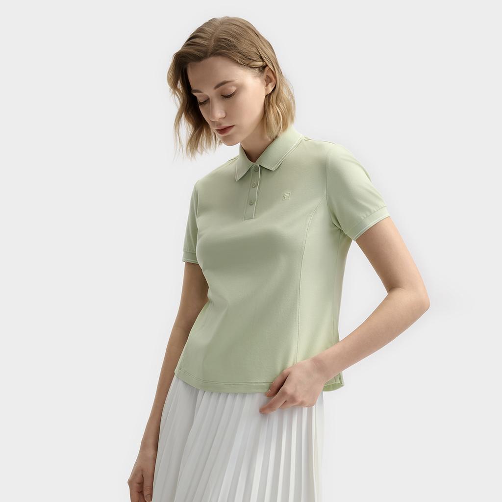 New FILA WHITE Polo Shirt Women's Herbal Green F11W523105F-LG
