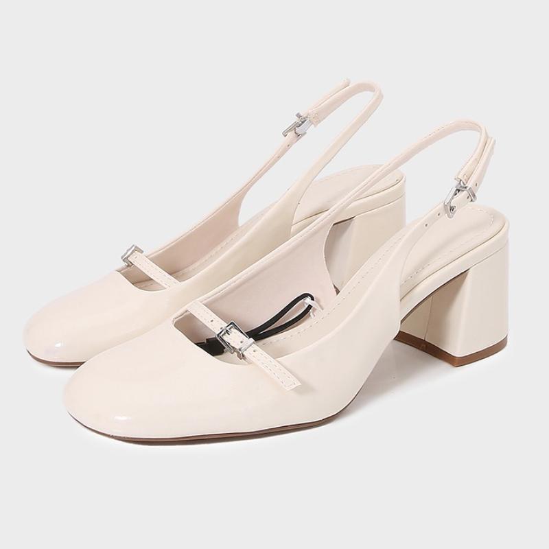 Luxury Round Toe Chunky Pumps Women