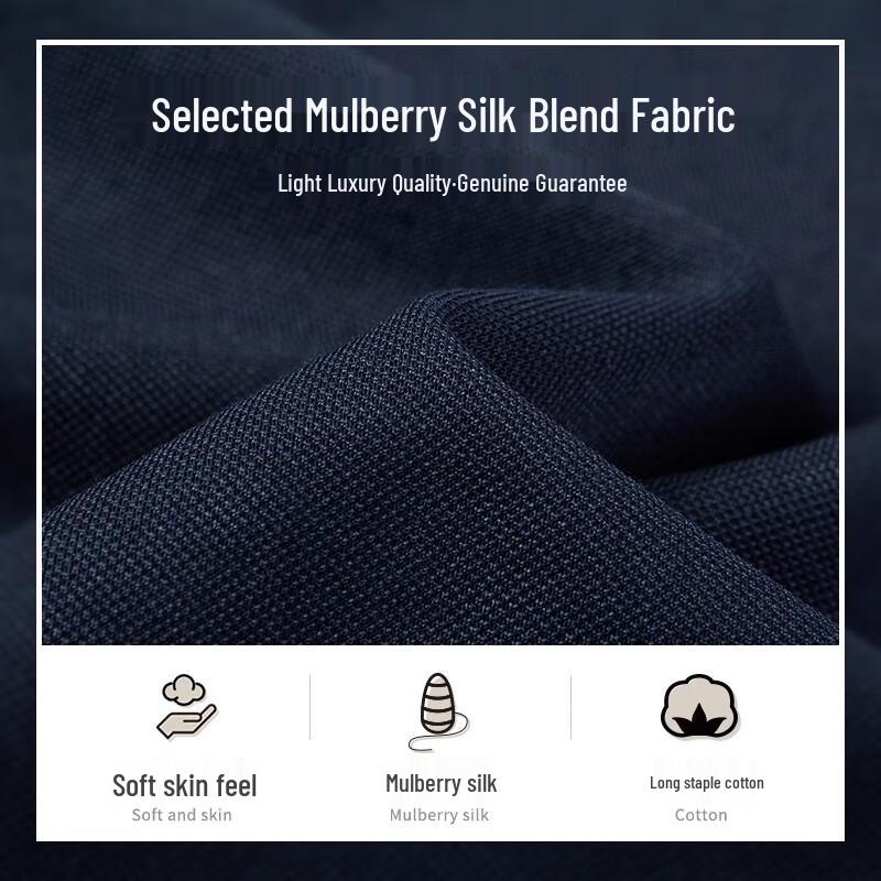 MONTAGUT Men's Silk Blend Long Sleeve Polo T-Shirt