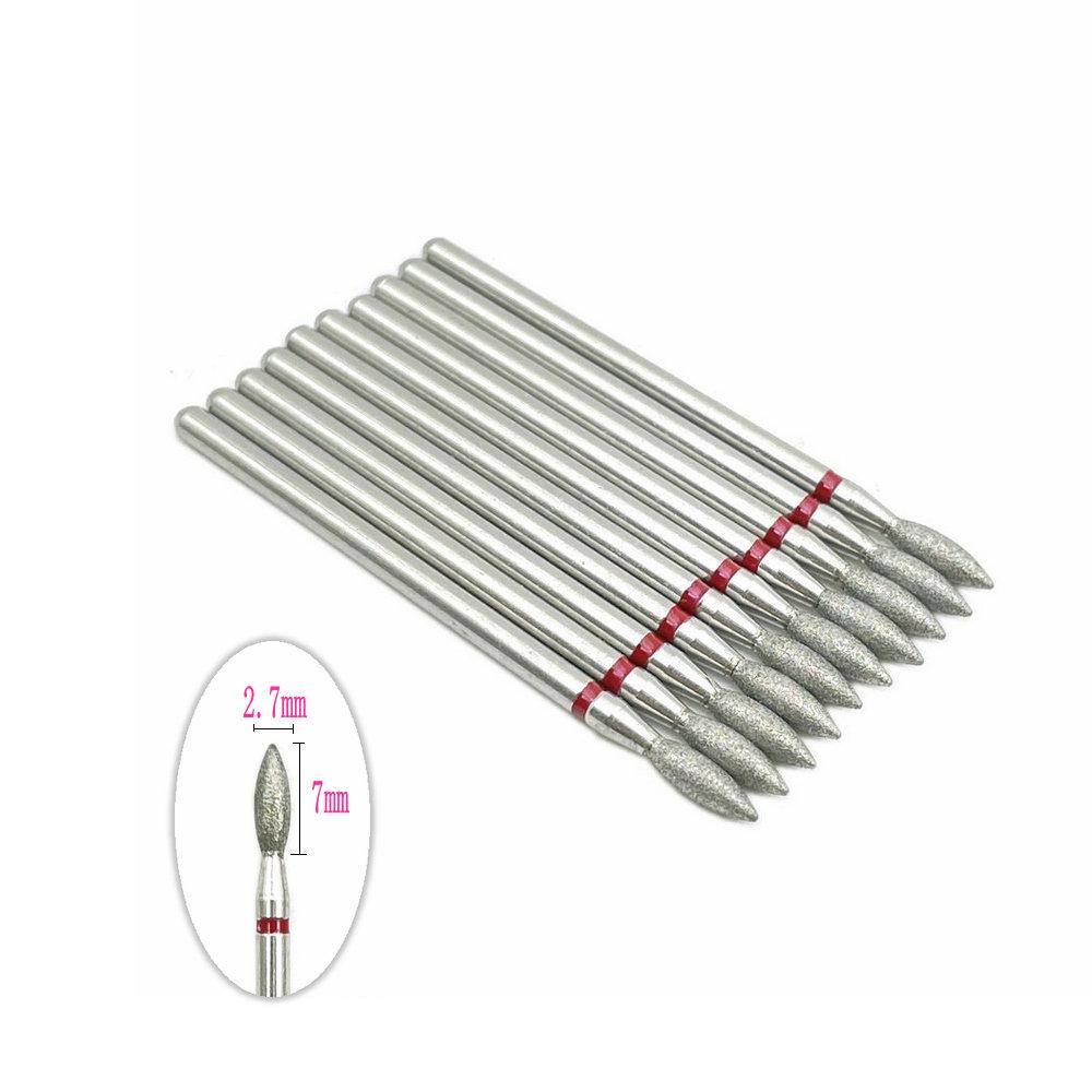 10pcs 2.35mm Shank Diamond Grinding Bur Drill Rotary Drill Dental Grinding Dental Polishing Burs Nail Drill Bits