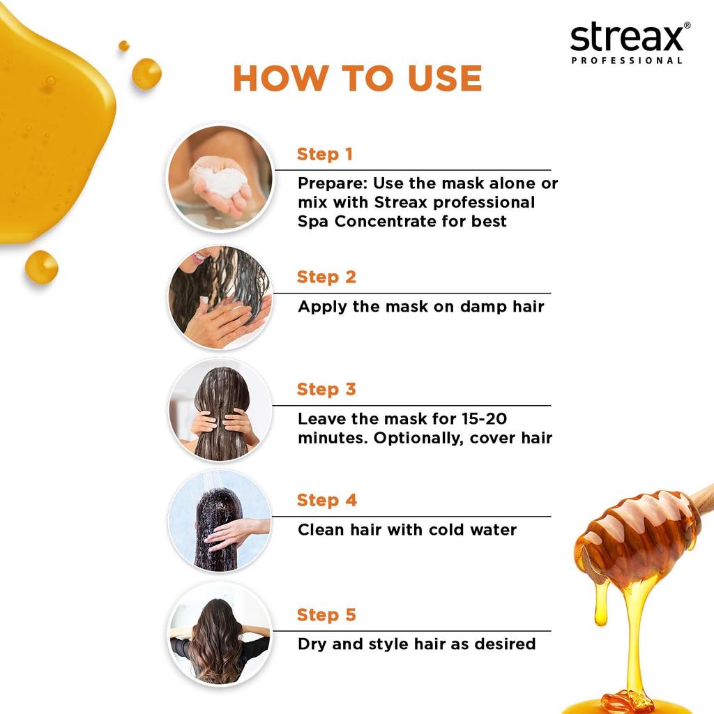 Streax Mască profesională de hrănire pentru păr de spa pentru femei păr normal spre uscat 200G Moale Mătăsos Strălucitor