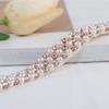 New Arrival Blingbling Yardage Strip Shape Iron on Crystal Rhinestone Break Line Hot Fix Design Patch Pearl Bead Applique
