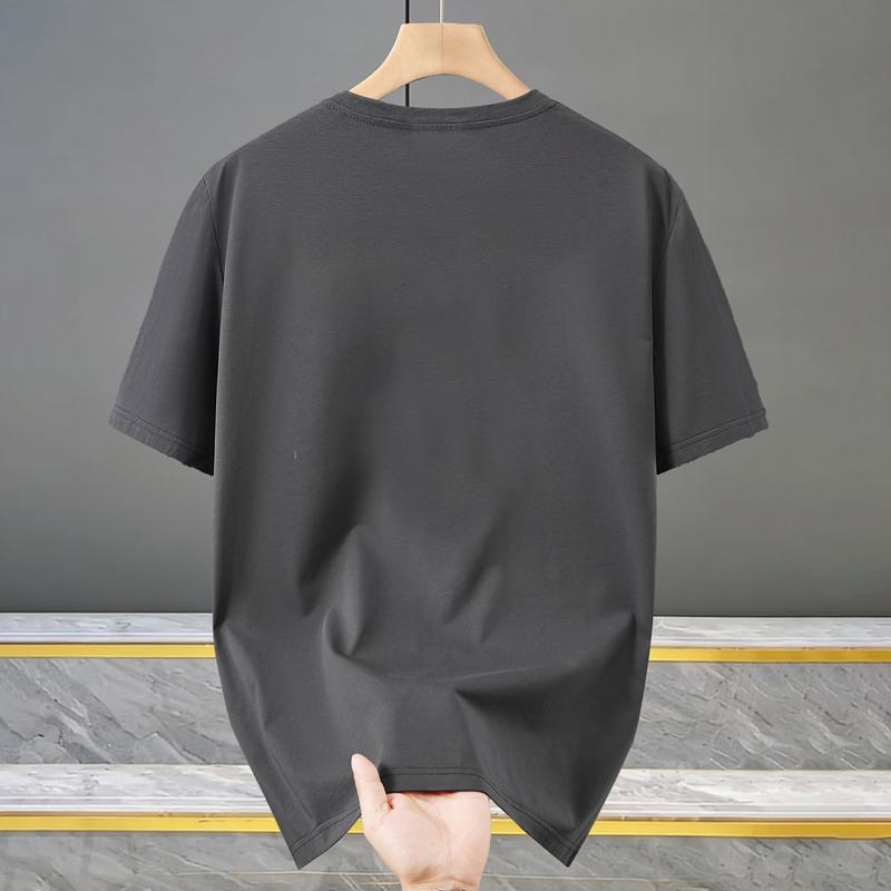Men's Plus Size Solid Color Crew Neck T-Shirt – Loose Fit Short Sleeve Basic Tee (5XL-13XL)