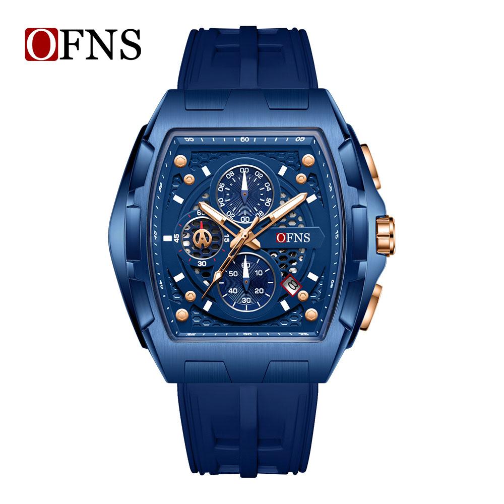 OFNS1210 Bucket Shaped Men's Watch Night Light Hand Waterproof Leisure Sports Quartz Watch Fashion Cool Classic Watches for Man