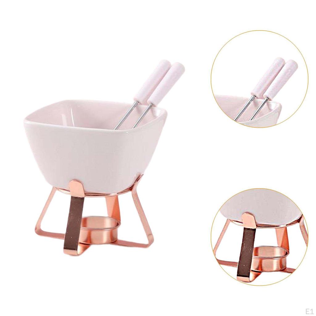 Chocolate Fondue Pot Butter Heater Small Kitchen Appliances Creative Hotpot with 2 Forks