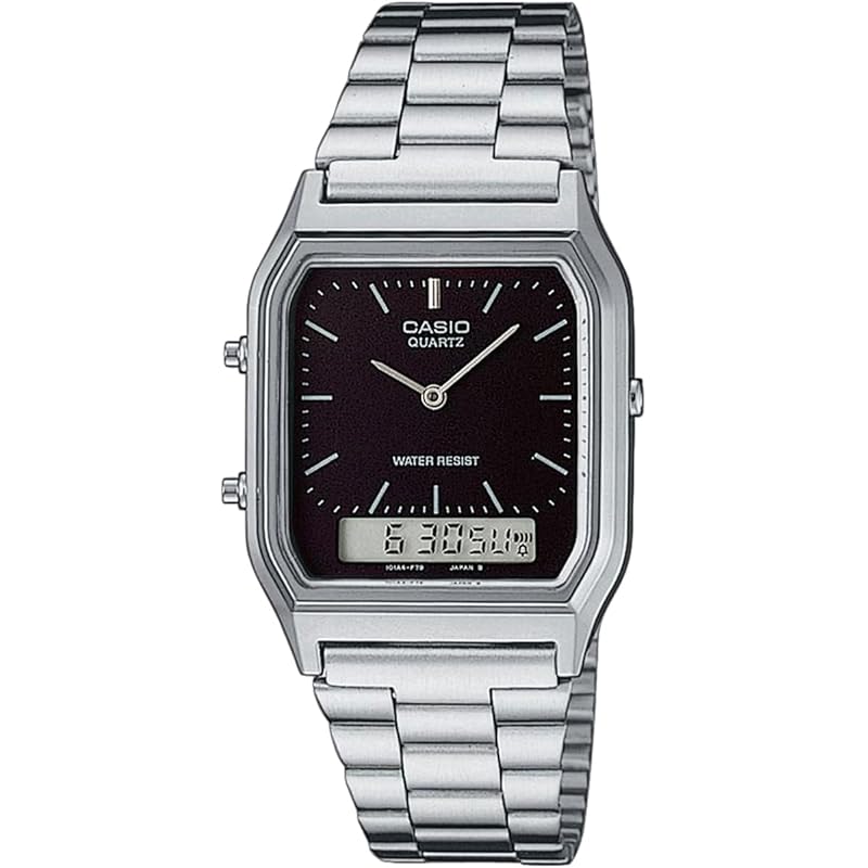 

[Casio] CASIO Ana-Digi ANA-DIGI quartz watch vintage series AQ-230A-1DMQ unisex dual time black overseas model [product]