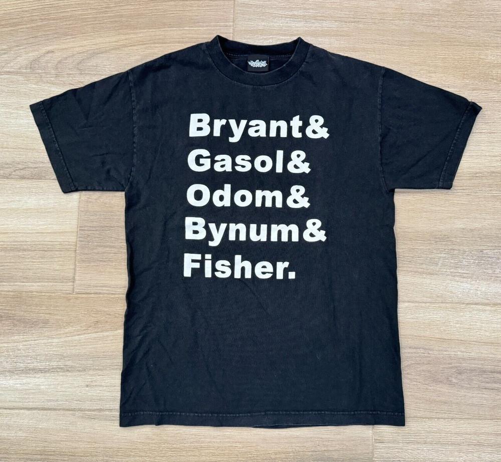 Vintage Los Angeles Lakers T-Shirt MEDIUM Slim  Kobe Bryant Pau Gasol 2010 Unisex T-Shirt XXL