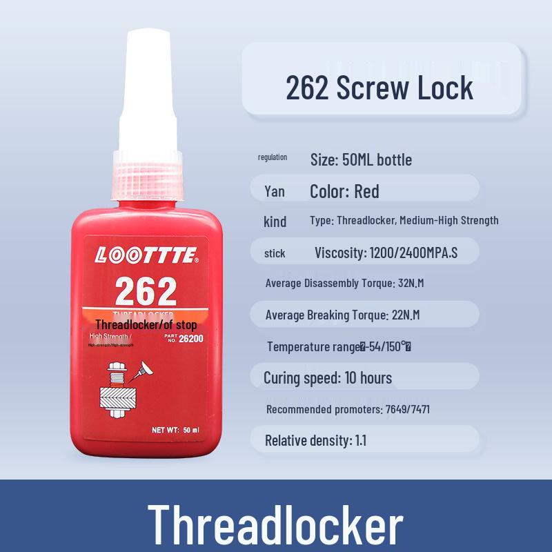 Anaerobic Thread Locking Sealant: 243, 222, 242, 262, 263, 271, 272, 277