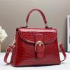 Pu Small Square Bag With Printed Design For Daily Use Womens Casual Handbag